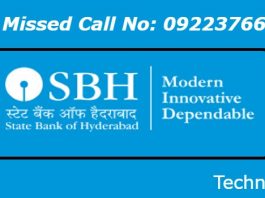 SBH Missed Call Bank Balance Check Number