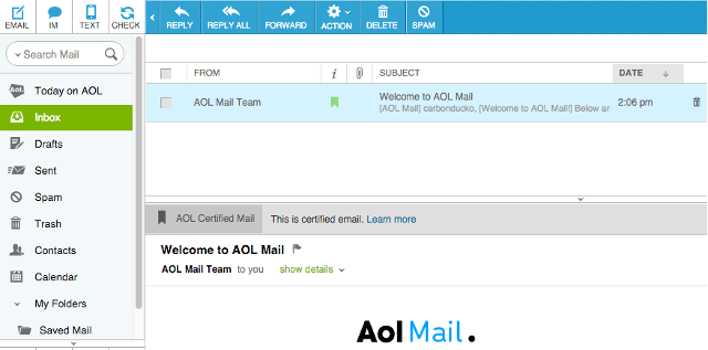 aol pop3 settings for verizon email