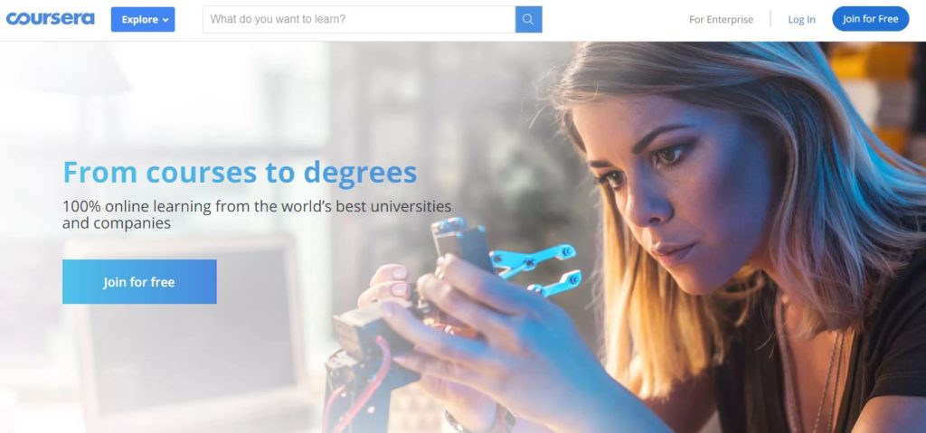 coursera - online learning site