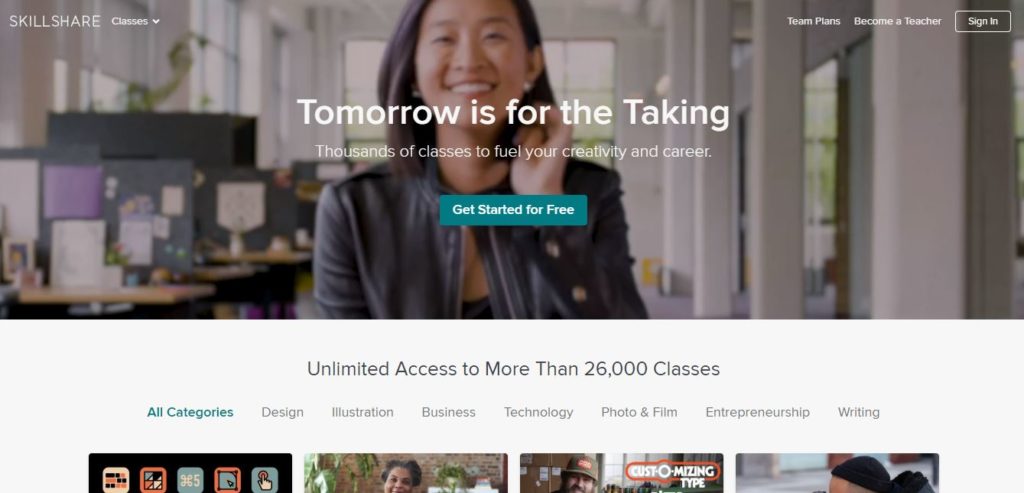 skillshare - alternative to Udemy