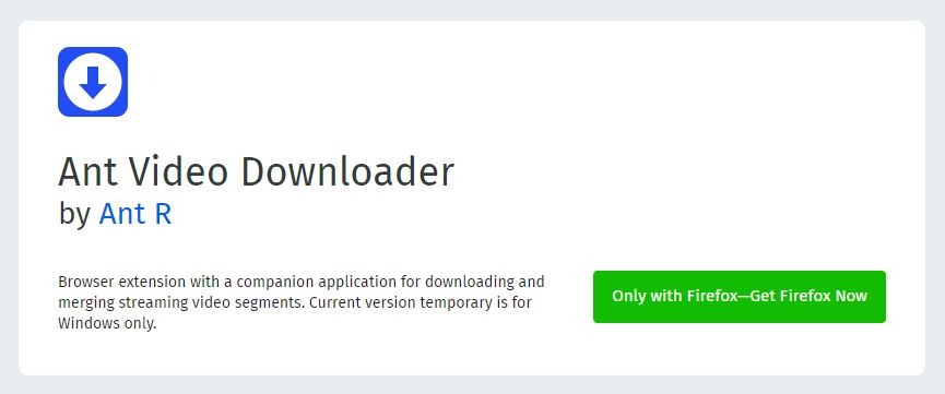 Ant Video Downloader For Firefox